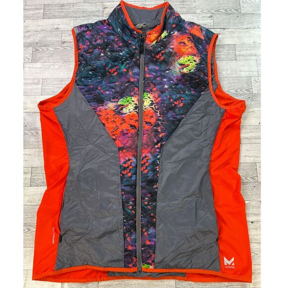 Mission Men's VaporActive‎ Quilted Vest Jacket Full Zip Multi-Color Size XXL - Picture 1 of 11
